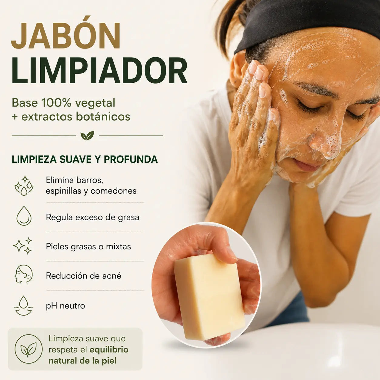 Jabón limpiador suave kit elimina el acné para piel con acné y piel sensible - Bionnabis Health