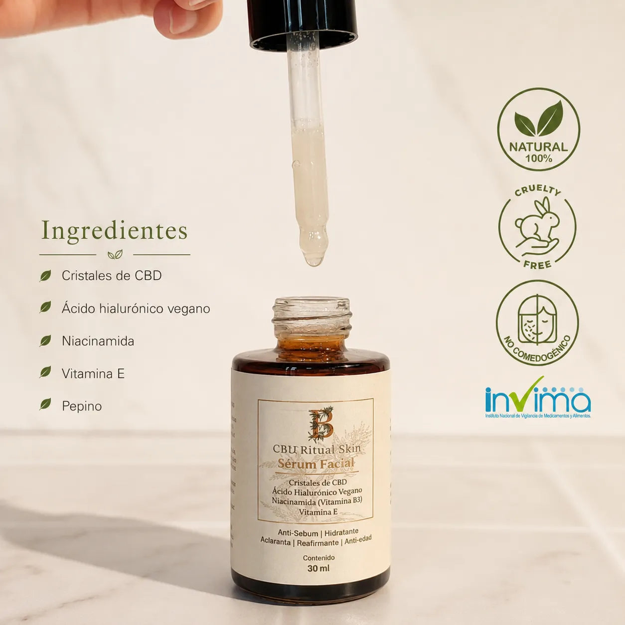 SERUM REPARADOR, ANTIACNÉ, PIEL TERSA Y LUMINOSA, GLOW